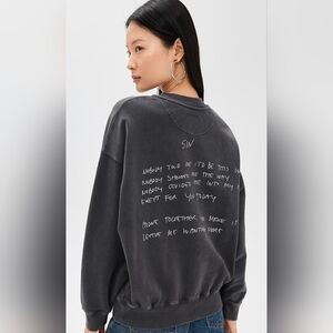Anine Bing Charcoal Sweatshirt with White Logo